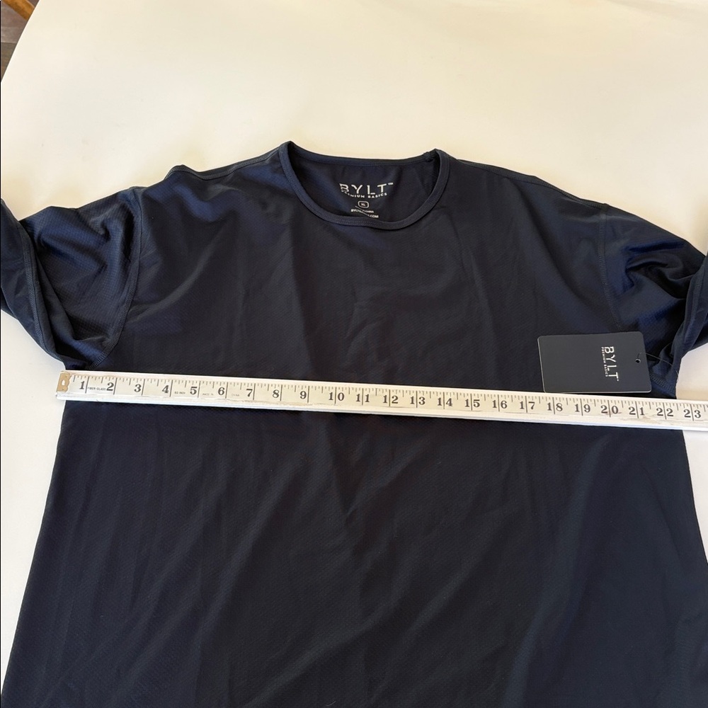NWT BYLT Performance Drop Cut Long Sleeve Shirt in Navy Casual Athletic Size XL - Picture 9 of 10